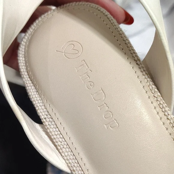 New The Drop  Espadrille Strappy Heeled Sandals In White/ Natural Combo Size 10 - Picture 10 of 10